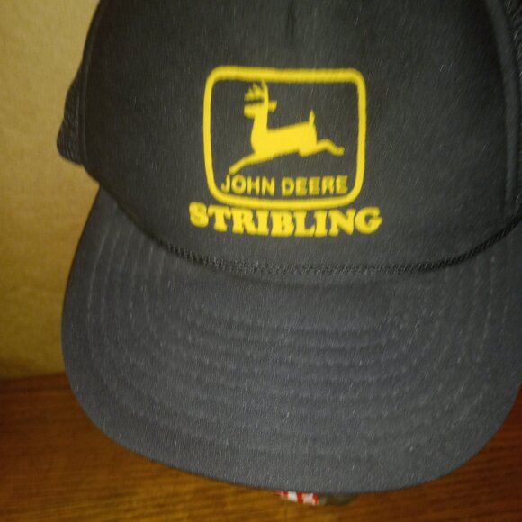 John Deere Stribling Tractors Trucker Hat Cap Mesh Adjustable Vintage - Picture 5 of 10
